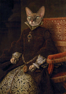 The Queen - Royal Paws - Customized pet portrait 